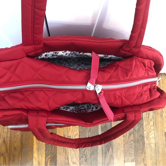 Vera Bradley Performance Twill Weekender Travel Carry-On Bag Duffle Red luggage - Picture 9 of 11